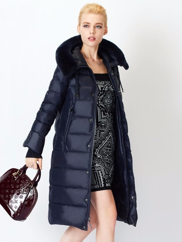 rabbit fur hood jacket detail