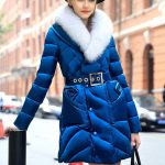 lacivert kürk yaka kemerli parka sk19553