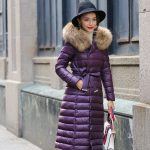 mor rakun kürklü şişme parka sk19021