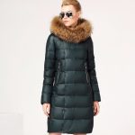 yeşil rakun kürklü uzun parka sk19519