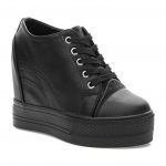 siyah gizli topuk bağcıklı ayakkabı sk21655