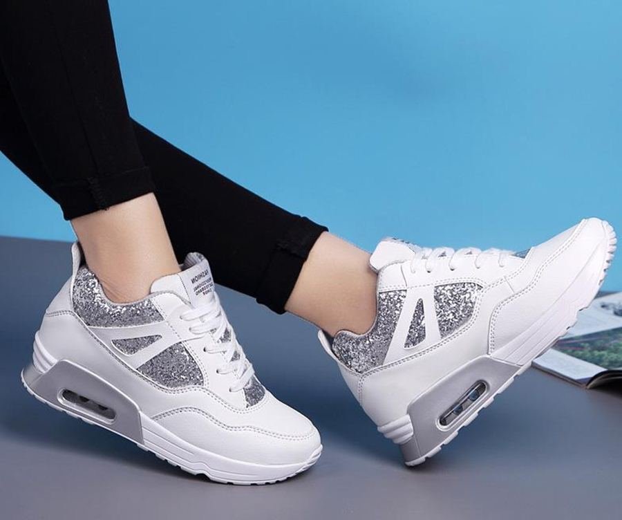 shiny sneakers black white lace up