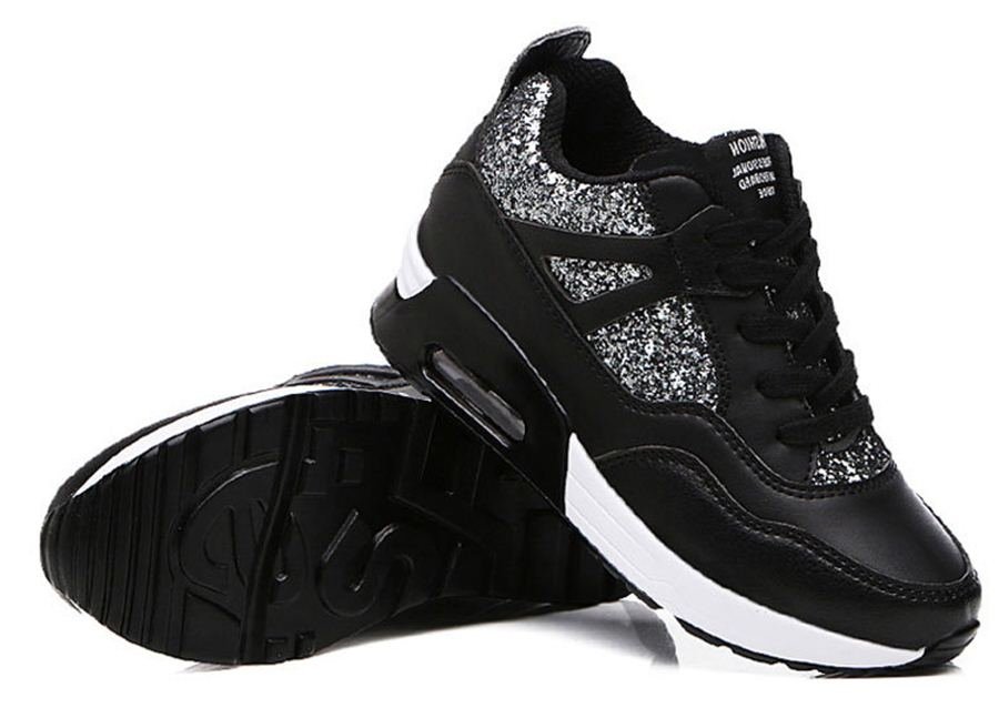 Sequin Hidden Wedge Sneakers for Women – Lace Up SK21524 - Image 8