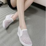 beyaz taşlı gizli topuk yazlık ayakkabı sk22150