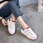 beyaz mavi bağcıklı yüksek taban spor ayakkabı sk23435