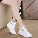 beyaz taş işlemeli gizli topuk sneaker sk22652