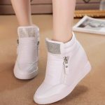 beyaz taşlı gizli topuk sneaker sk22686