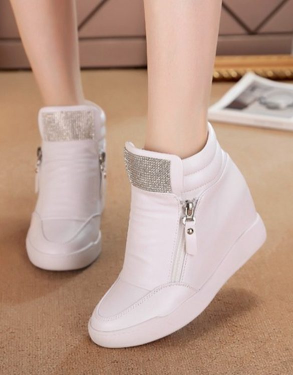 beyaz taşlı gizli topuk sneaker sk22686 beyaz taşlı gizli topuk sneaker sk22686