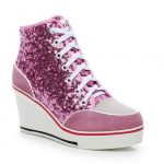 pembe payetli dolgu topuk spor sneaker sk23252