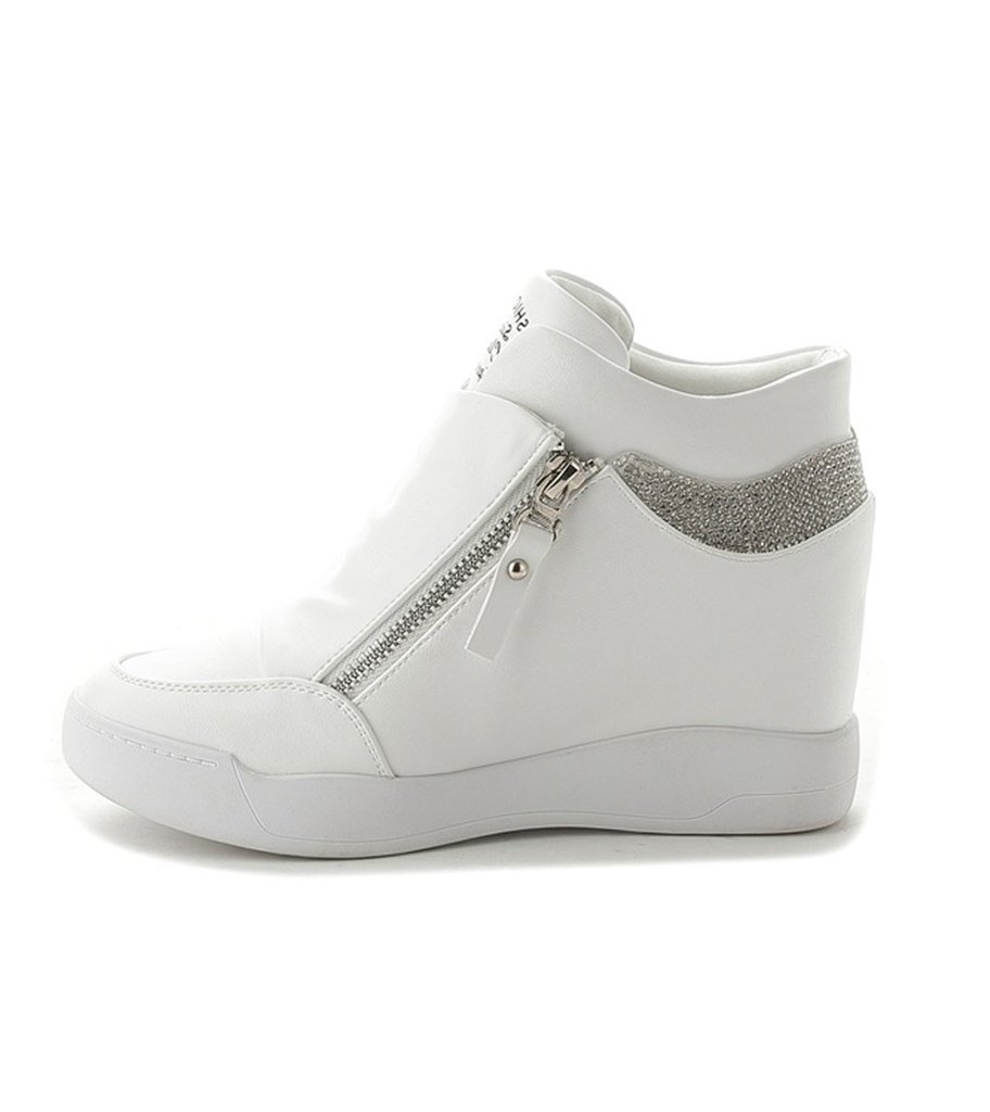 Hidden Wedge Sneakers for Women – Crystal Embellished SK22652 - Image 10