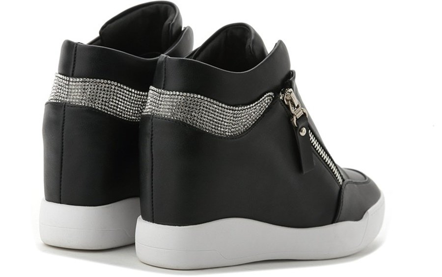 Hidden Wedge Sneakers for Women – Crystal Embellished SK22652 - Image 11