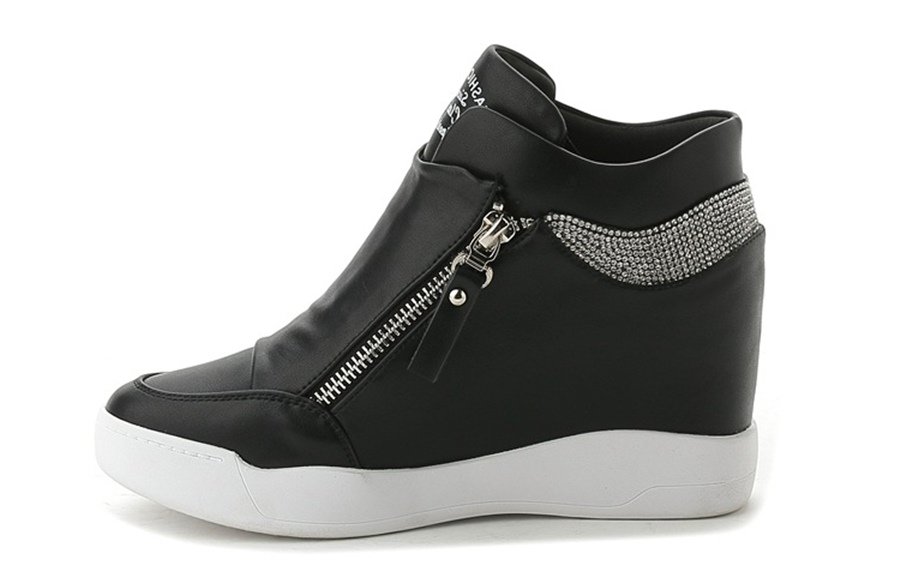 Hidden Wedge Sneakers for Women – Crystal Embellished SK22652 - Image 13