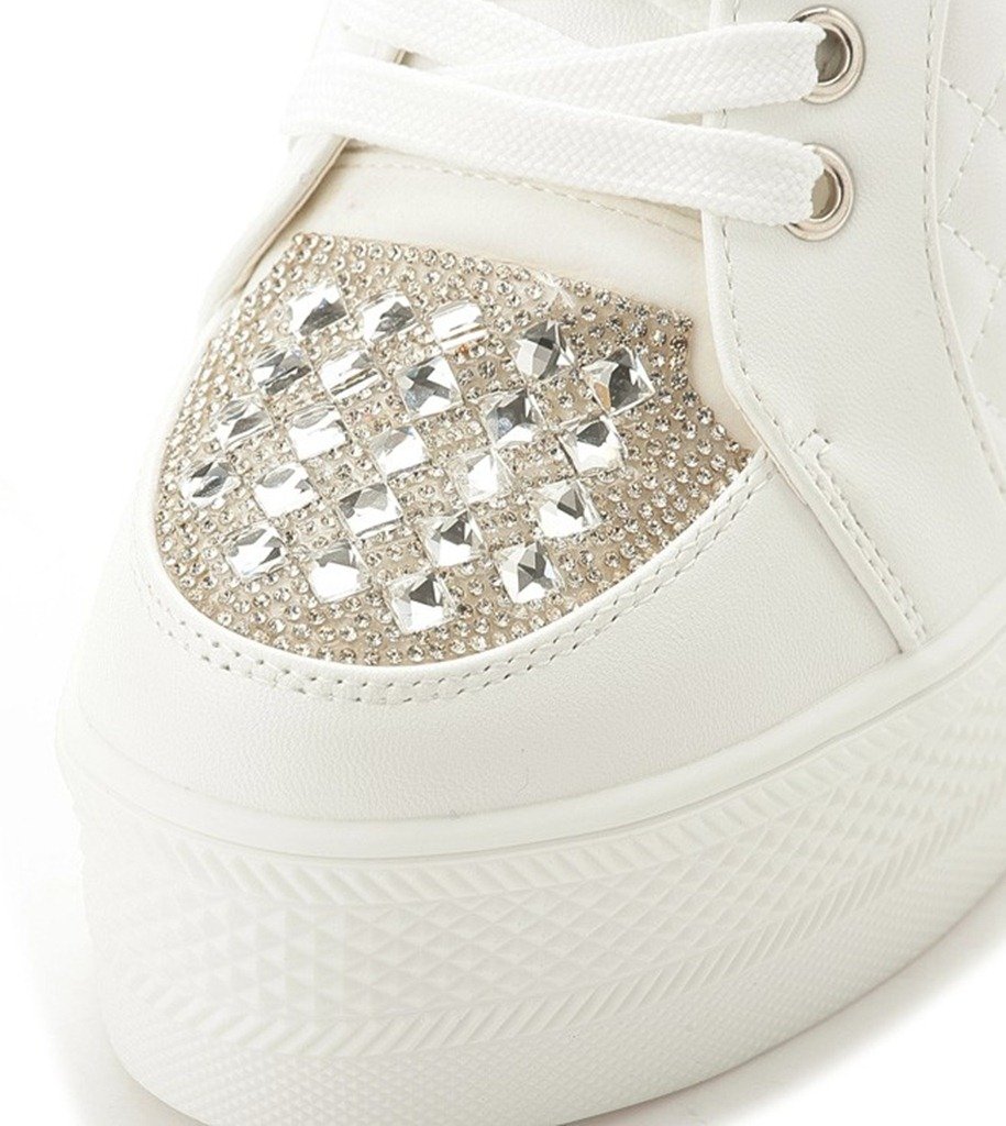 Hidden Wedge Platform Sneakers for Women – Crystal Detail SK22669 - Image 12