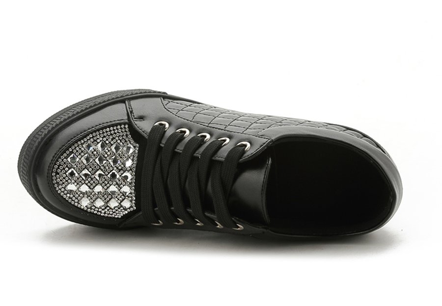 Hidden Wedge Platform Sneakers for Women – Crystal Detail SK22669 - Image 5