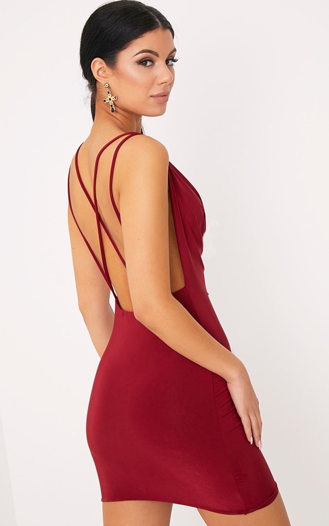 chest cut party dress women