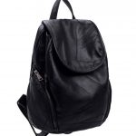 siyah dikiş detaylı yumuşak deri sırt çantası sk23607