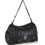 siyah kuru kafa detaylı omuz çantası sk24492