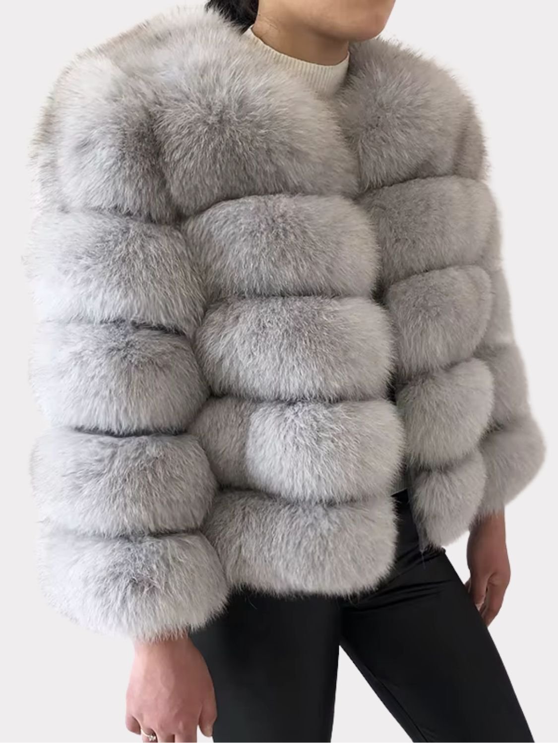 Fox Fur Jacket for Women – Luxury Winter Coat SK25985 - Image 6