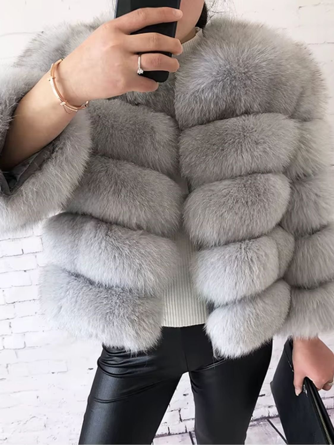 Fox Fur Jacket for Women – Luxury Winter Coat SK25985 - Image 7