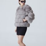 gri tilki kürkü ceket sk25985