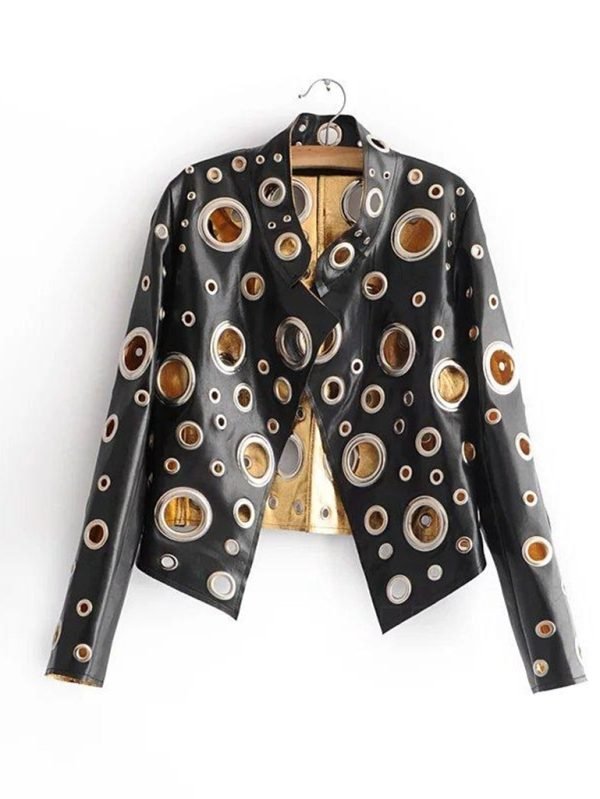 gold silver leather jacket style