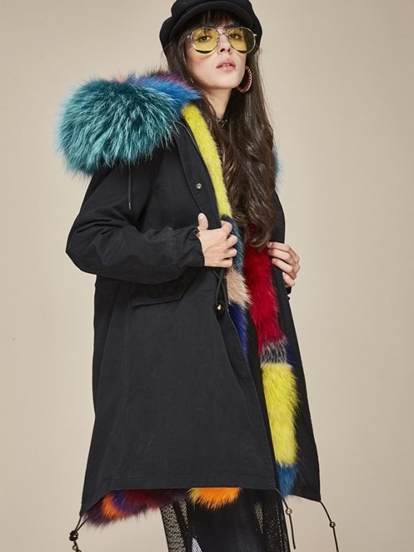 stylish fur hood jacket winter look