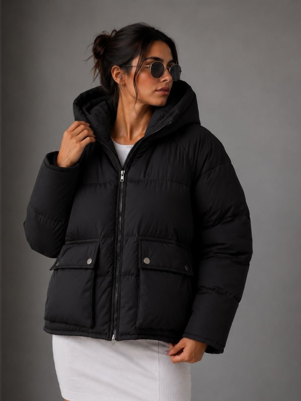 Hooded Puffer Jacket for Women – Winter Coat SK26452 - Image 2
