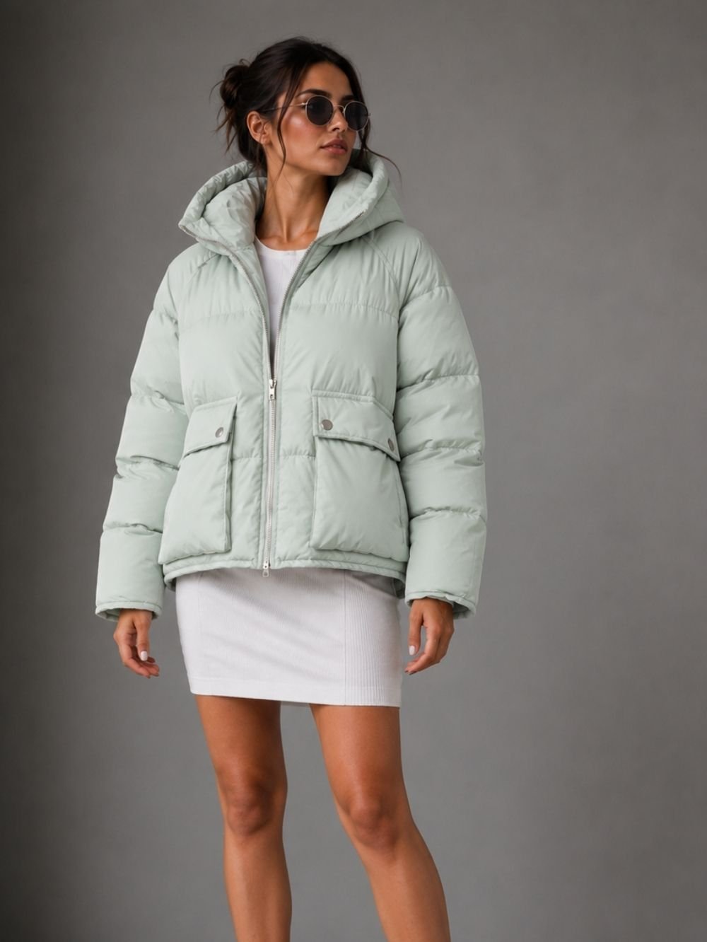 Hooded Puffer Jacket for Women – Winter Coat SK26452