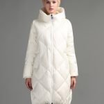 beyaz parlak uzun şişme mont sk26563