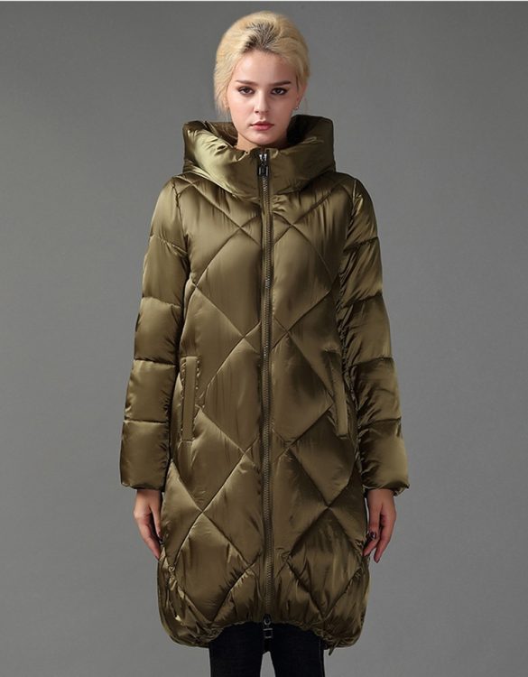 haki parlak uzun şişme mont sk26563 haki parlak uzun şişme mont sk26563