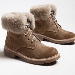 kahverengi kürklü bağcıklı süet bot sk26948