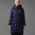 lacivert parlak uzun şişme mont sk26563