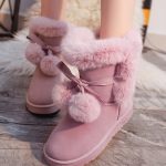 pembe ponpon kürklü kar botu sk26935