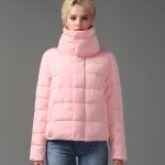 pembe yakalı kısa şişme mont sk26535