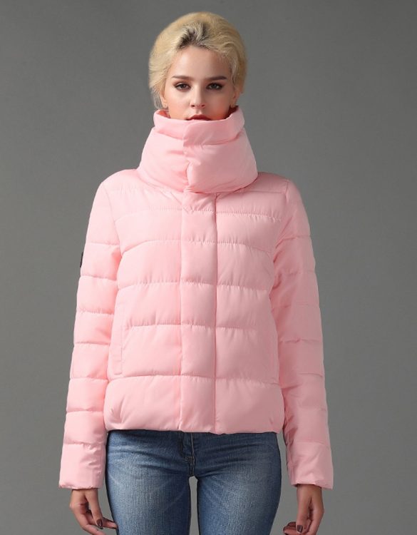 pembe yakalı kısa şişme mont sk26535 pembe yakalı kısa şişme mont sk26535