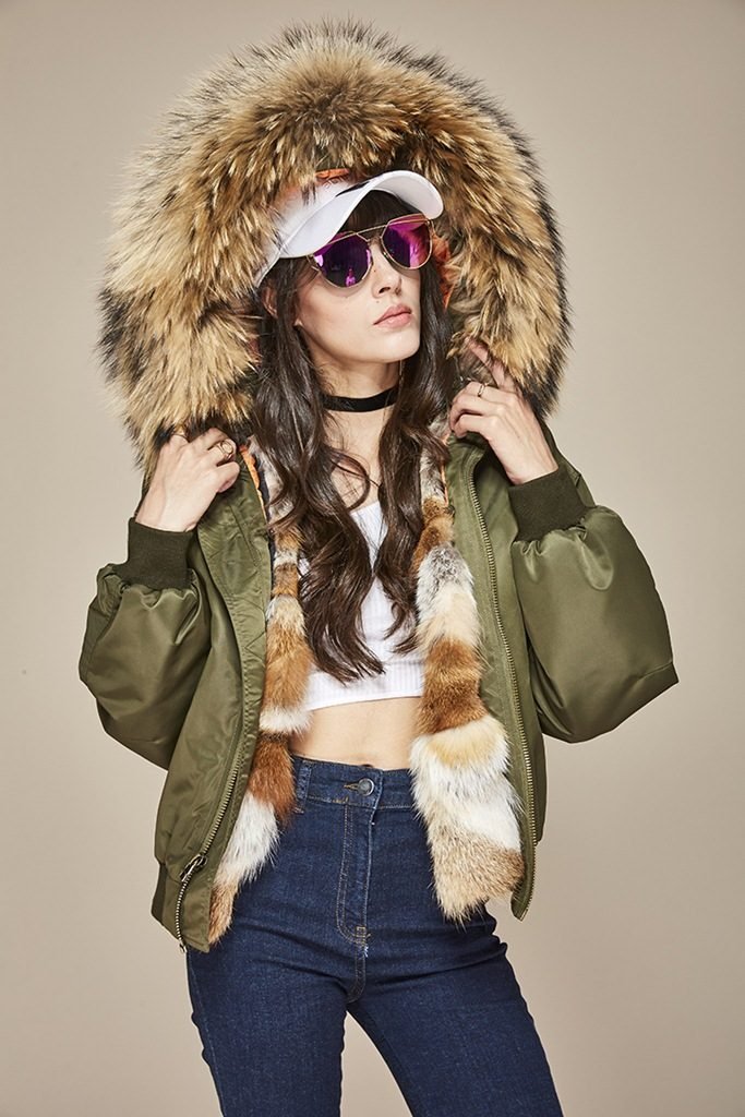fox fur lining coat women detail