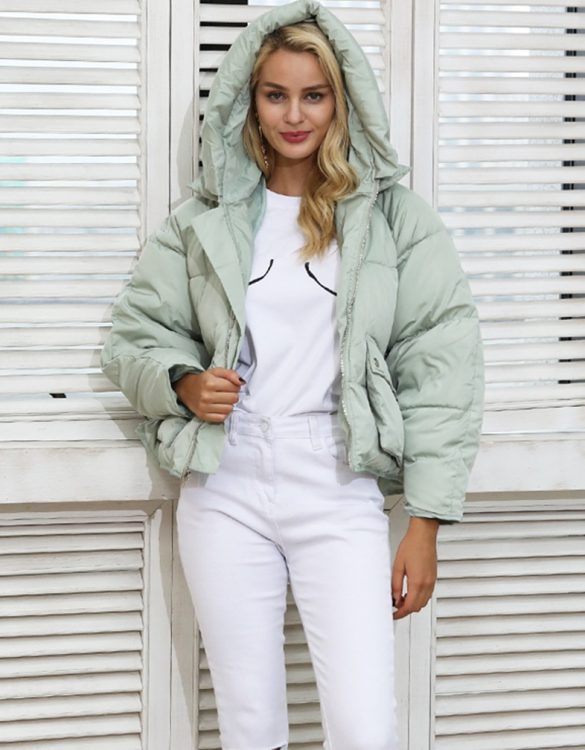 su yeşili kapüşonlu şişme mont sk26452 su yeşili kapüşonlu şişme mont sk26452