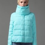 turkuaz yakalı kısa şişme mont sk26535