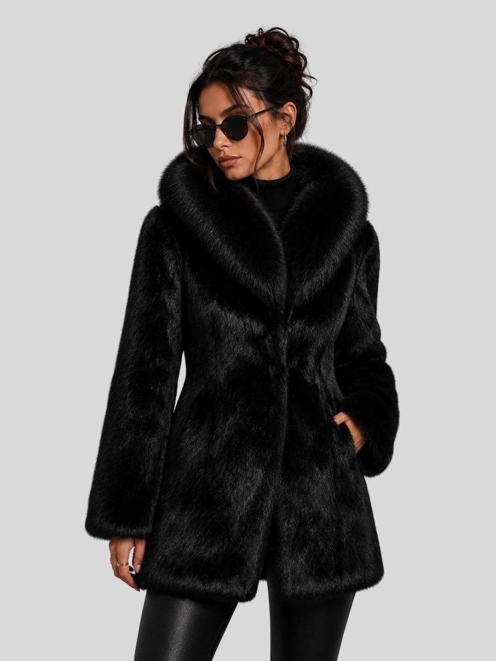 Real Rabbit Fur Coat SK28340 - Image 2