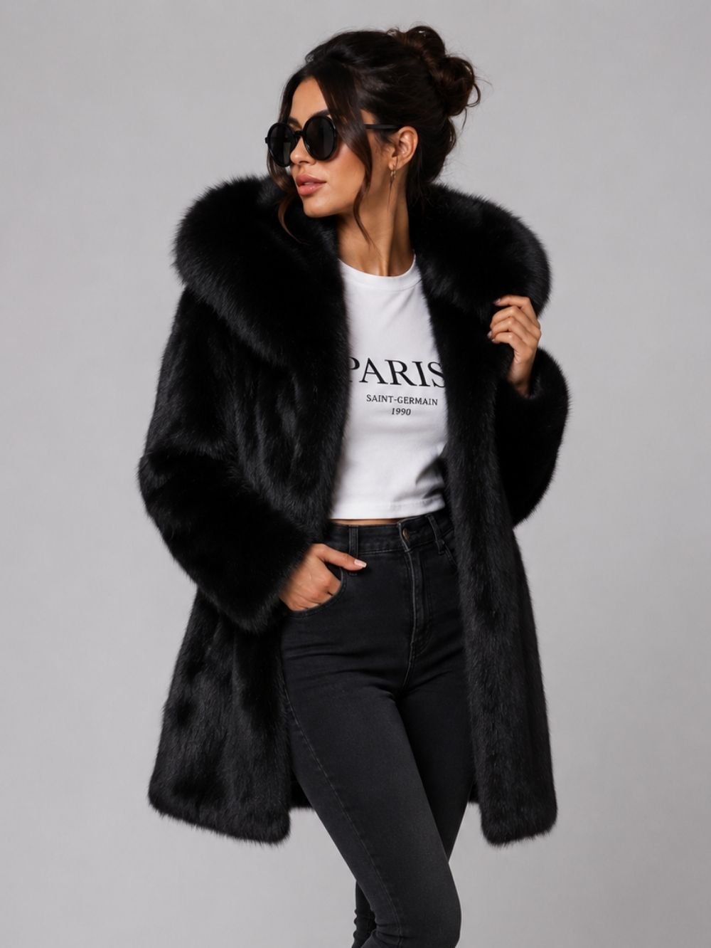 Real Rabbit Fur Coat SK28340