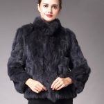 füme tavşan kürkü kısa ceket sk28345