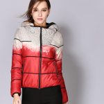 kırmızı baskılı kapüşonlu şişme mont sk29020