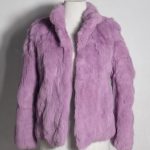 lila tavşan kürkü kısa ceket sk28345