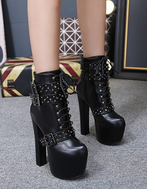 siyah kemer detaylı platform bot sk28905