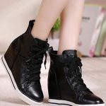 siyah bağcıklı gizli topuk sneaker-sk30157