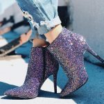 mor simli ince topuklu bot sk31109