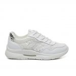 gümüş dantel detaylı bağcıklı spor ayakkabı sk31889