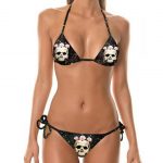 siyah kuru kafa desenli bikini sk32235