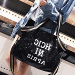 siyah payetli büyük omuz çantası sk32081