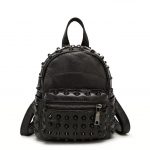 siyah zımbalı mini sırt çantası sk35059